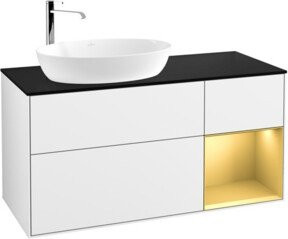 V&B Waschtischunterschrank Finion mit Wandbeleuchtung, Farbe Weiß lackiert mit Gold, B/T/H: 120 x 50,1 x 60,3 cm - Bild 1