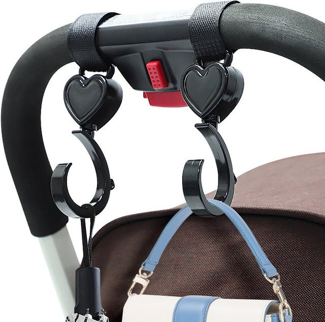Multifunktionshaken 360 Grad drehbar für Kinderwagen, Elektrofahrräder und Haustierwagen in Schwarz - Bild 1