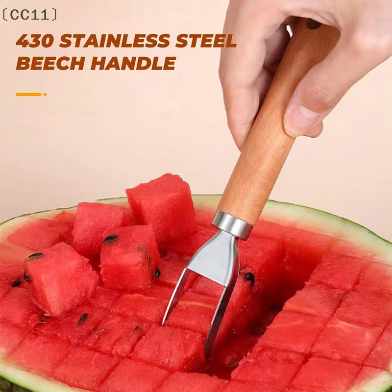 KuZHEN 3-in-1 Edelstahl Wassermelonenschneider und Obstschneider mit Melonenballer und Obstschaufel für die Küche - Bild 2