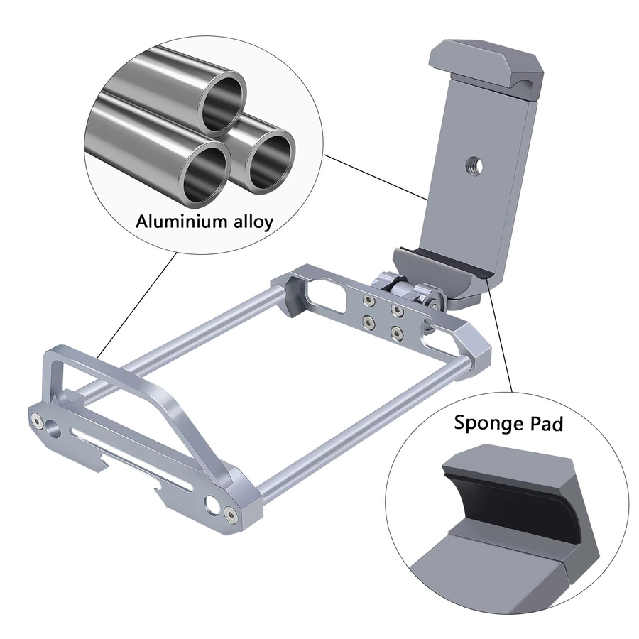 Flysky Aluminium Schutzrahmen mit Telefonhalterung für Noble NB4 Pro NB4 Lite NB4 Radio Sender in Silber - Bild 2