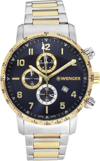 Wenger Chronograph, Quarz, Edelstahl, Blau, 44 mm, Herren - Bild 1