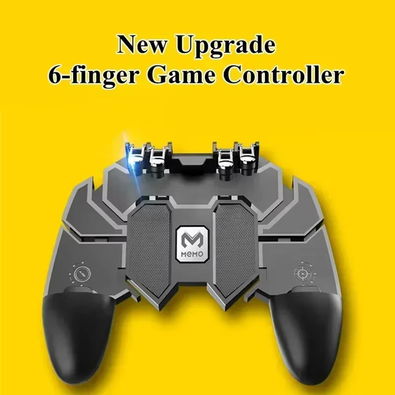 MEMO AK66 Handy 6 Finger Gamepad Joystick Controller für PUBG und Shooter, Schwarz, Universal für iPhone und Android - Bild 2