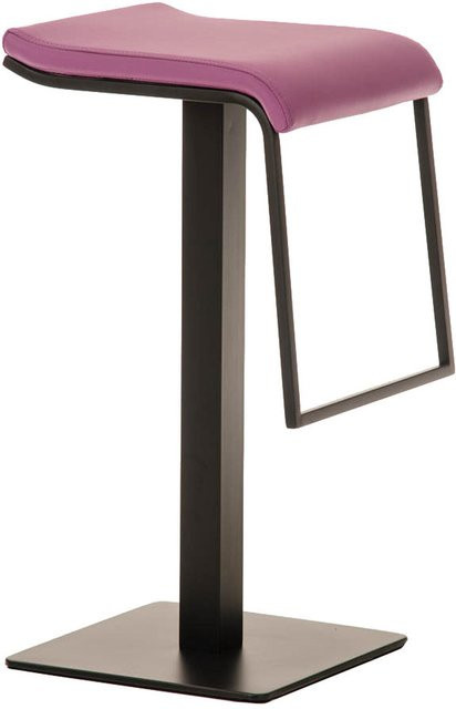 TPFLiving Barhocker Lamelo B mit Metallgestell und Kunstleder in Lila und Schwarz, B/T/H: 39 x 42 x 78 cm - Bild 1