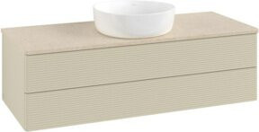 V&B Waschtischunterschrank Antao mit Frontstruktur und Beleuchtung, Grau lackiert, B/T/H: 120 x 50 x 50 cm - Bild 1