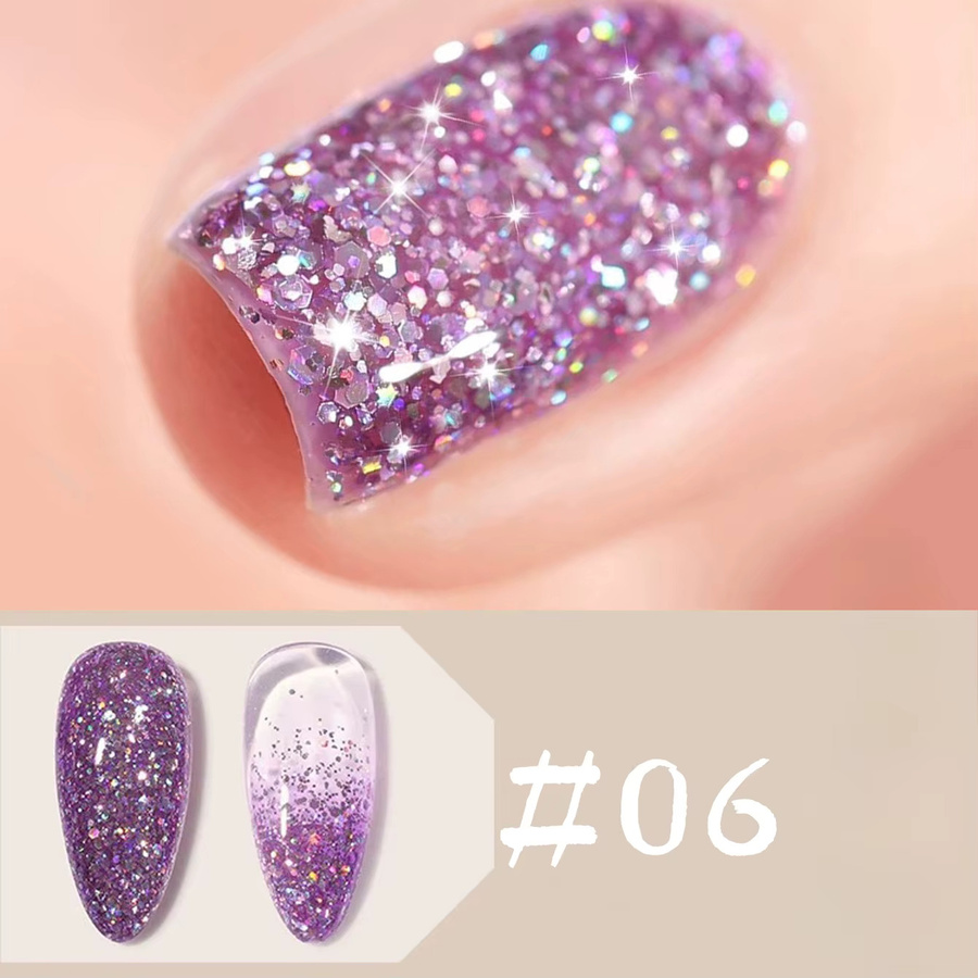 MISS SHAKA Nagellack Gel, Glitzer-Pailletten, 8 x 10 ml, Glänzend - Bild 2