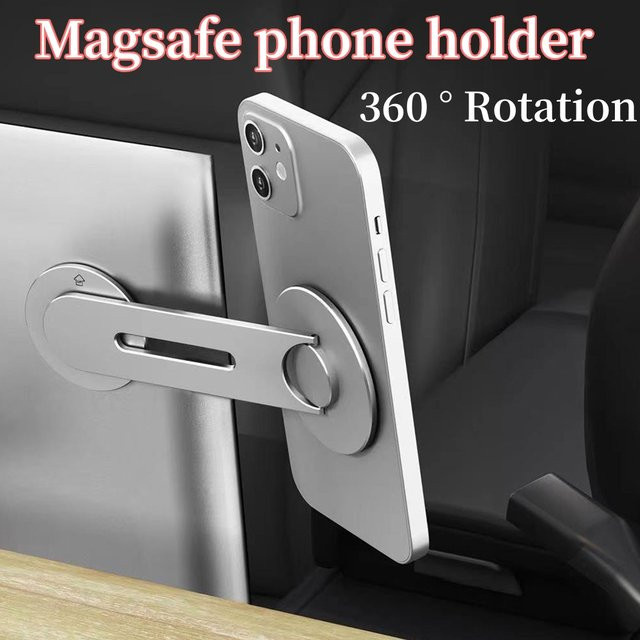 APWIKOGER Magnetischer MagSafe Telefonhalter für iPhone 13 14 Pro Max und Laptop zur Nutzung als Monitor-Seitenhalterung in Silber - Bild 1
