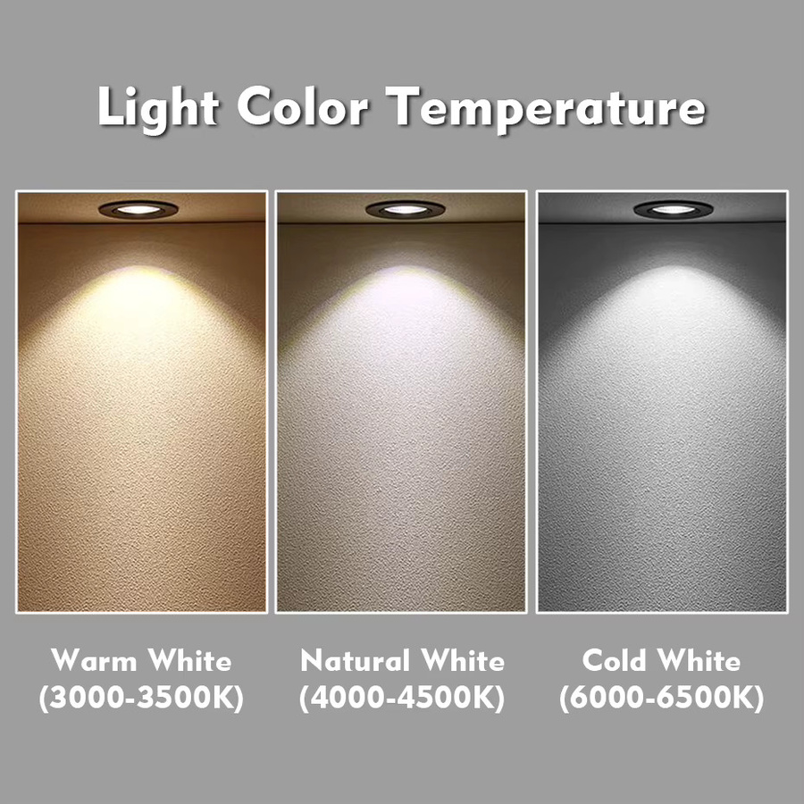 JOYINLED Aluminium Runde LED Deckenleuchte Dimmbar, Silber, Einbau LED Spot mit Ausschnitt: 50 mm, 3W - Bild 2