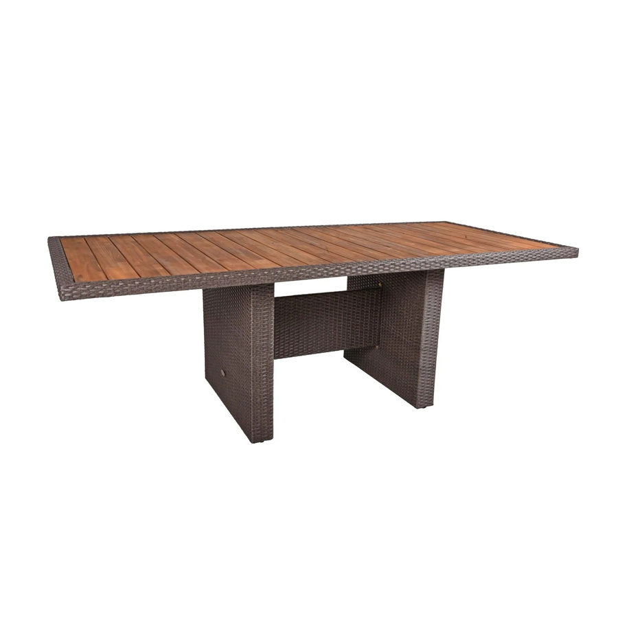 DELUKE Gartentisch ESSEN aus Akazie in Weidengrau, wetterfester Outdoor-Terrassentisch, B/T/H: 220 x 100 x 75 cm - Bild 2