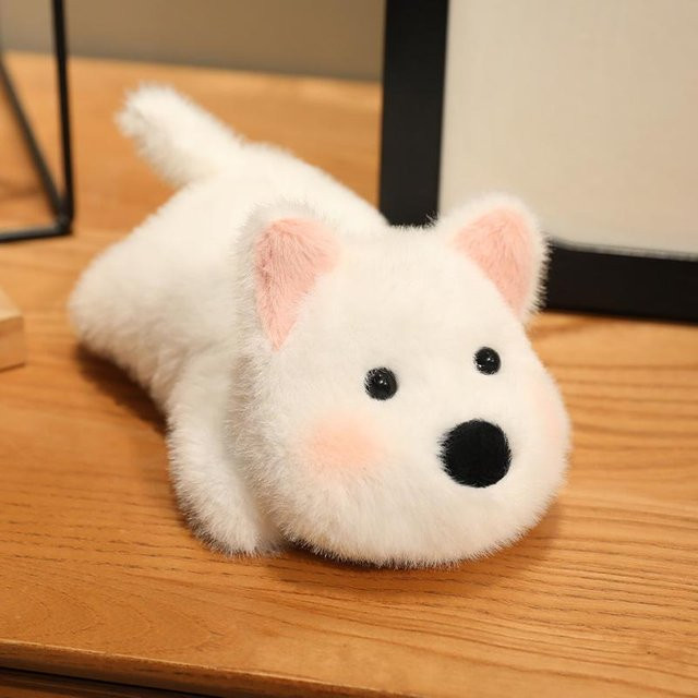 BC Pet Supplies Mini-Plüschtiere, liegender Hase, Fuchs, Elefant, Capybara, Panda, Pinguin-Puppe, 17.5cm - Bild 1