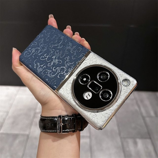 Luxus Schutzhülle aus hartem PU-Material für OPPO Find X8, Find X6 Pro und Find X7 Ultra in Rot - Bild 1