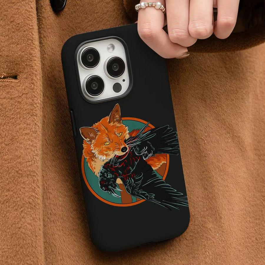 F-Foxhole Court AFTG22 Handyhülle für iPhone 17 16 15 14 13 12 Pro Max Plus glänzende HD-Doppelschicht-Flüssighartschale in Schwarz und Weiß - Bild 3