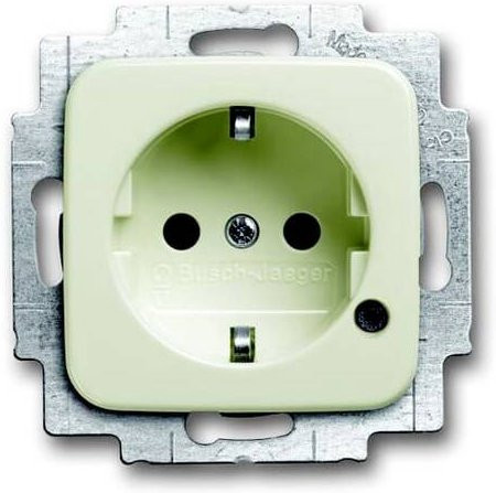 ABB Geräteeinsatz Steckdose IP20 in Creme-Weiß und Perlweiß - Bild 1