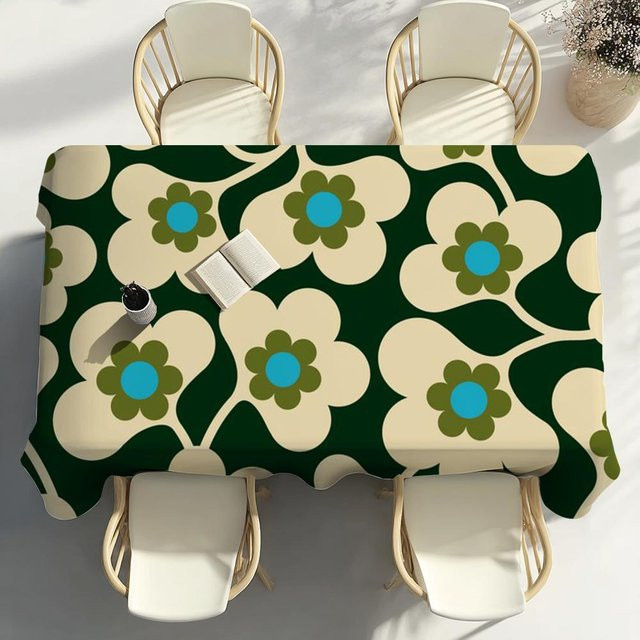 Orla Kiely Blumentischdecke Retro Floral in Schwarz und Multicolour, rechteckig, schmutzabweisend und leicht abwischbar - Bild 1