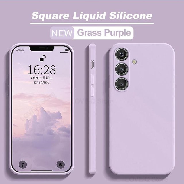Samsung Galaxy S24 S23 S22 Ultra Plus Handyhülle aus Flüssigsilikon in Purple - Bild 1