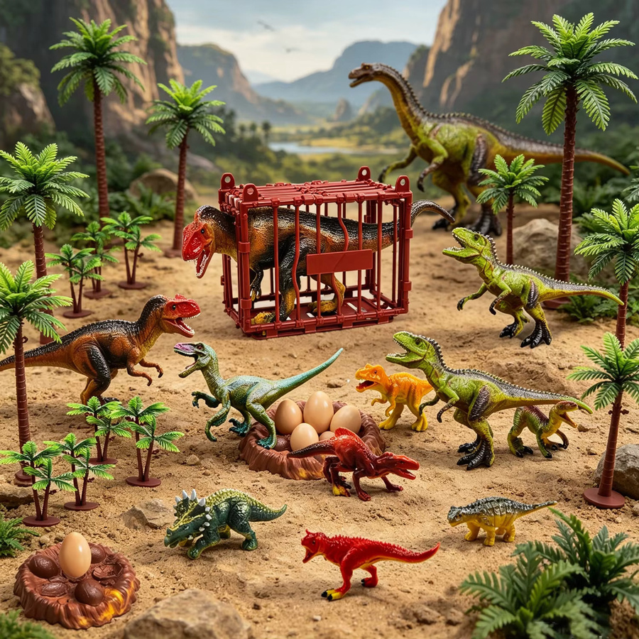 TONERJU T-Rex Dinosaurier-Truck-Spielzeugset, 16-teiliges Set - Bild 3