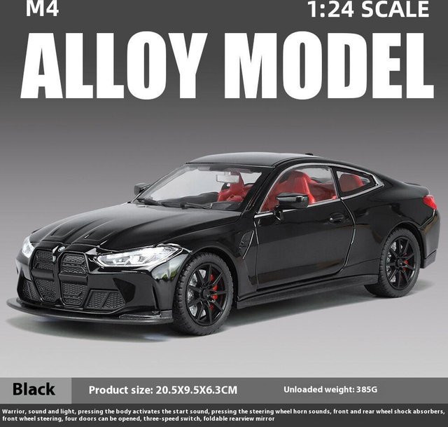 Linyi toy car M4-Modellspielzeug, 1:24, Metall, mit Licht und Sound, ab 14 Jahren - Bild 1