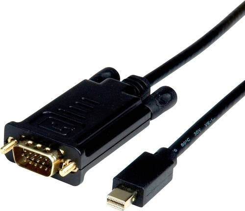 Roline Adapterkabel Mini DisplayPort auf VGA in Schwarz, Länge: 1,5 m - Bild 1