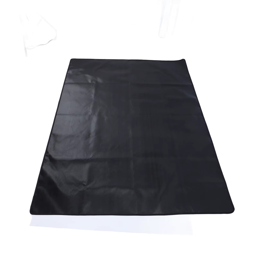 ZJCHAO Feuerfeste Grillmatte in Schwarz, ölbeständige und wasserdichte Grillunterlage für Outdoor-Grills und Feuerstellen, Breite: 193 cm, Tiefe: 132 cm - Bild 3