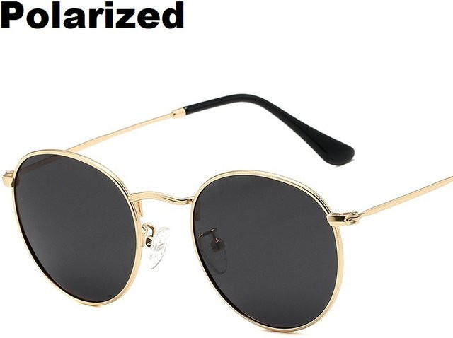 ShangeWFJia Sonnenbrille, rund, Vollrand, Metall, Unisex, polarisiert - Bild 1