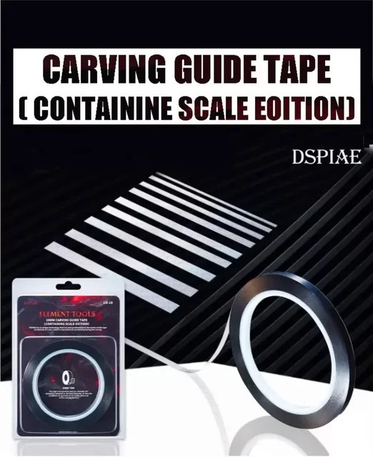 DSPIAE CG Serie Carving Guide Masking Tape für Modellbau in Schwarz - Bild 1