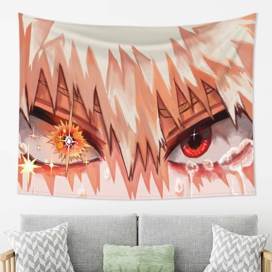 VIKAMA Anime Wandteppich Red Eyes mit Sternen-Motiv, Mehrfarbig, B/H: 60 x 40 cm - Bild 2
