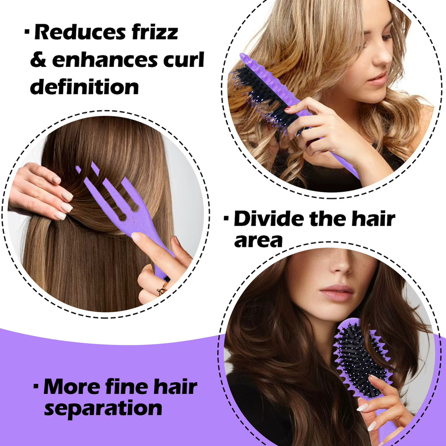 Stylingkamm für lockiges Haar, antistatische Haarbürste, Unisex - Bild 4