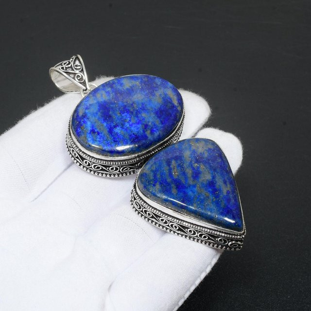 Lapislazuli-Anhänger, 925 Silber, Blau, Damen - Bild 1