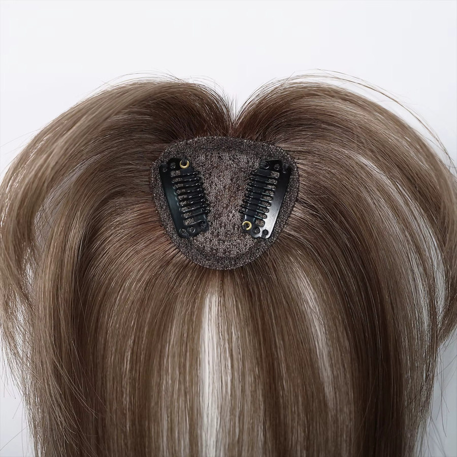 HAIRCUBE Echthaar-Topper, braun Ombre, 3D-Wispy-Pony, Damen - Bild 3
