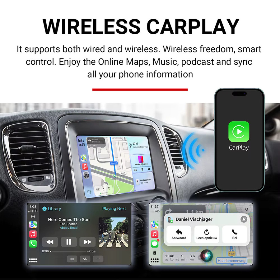 ANYFAR CarPlay-Schnittstelle für Dodge Challenger Journey Charger Durango mit 8,4-Zoll-Bildschirm, Schwarz - Bild 4
