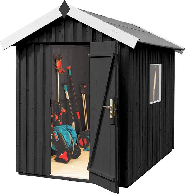 Weka Holz-Gartenhaus mit Satteldach in Anthrazit im skandinavischen Design, B/T: 208 x 200 cm - Bild 1
