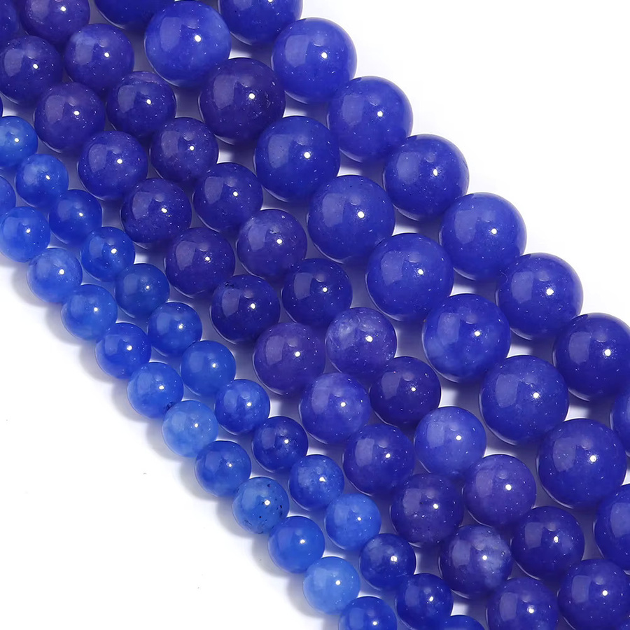 Natursteinperlen Blauer Kyanit, Runde Distanzperlen, Unisex - Bild 5