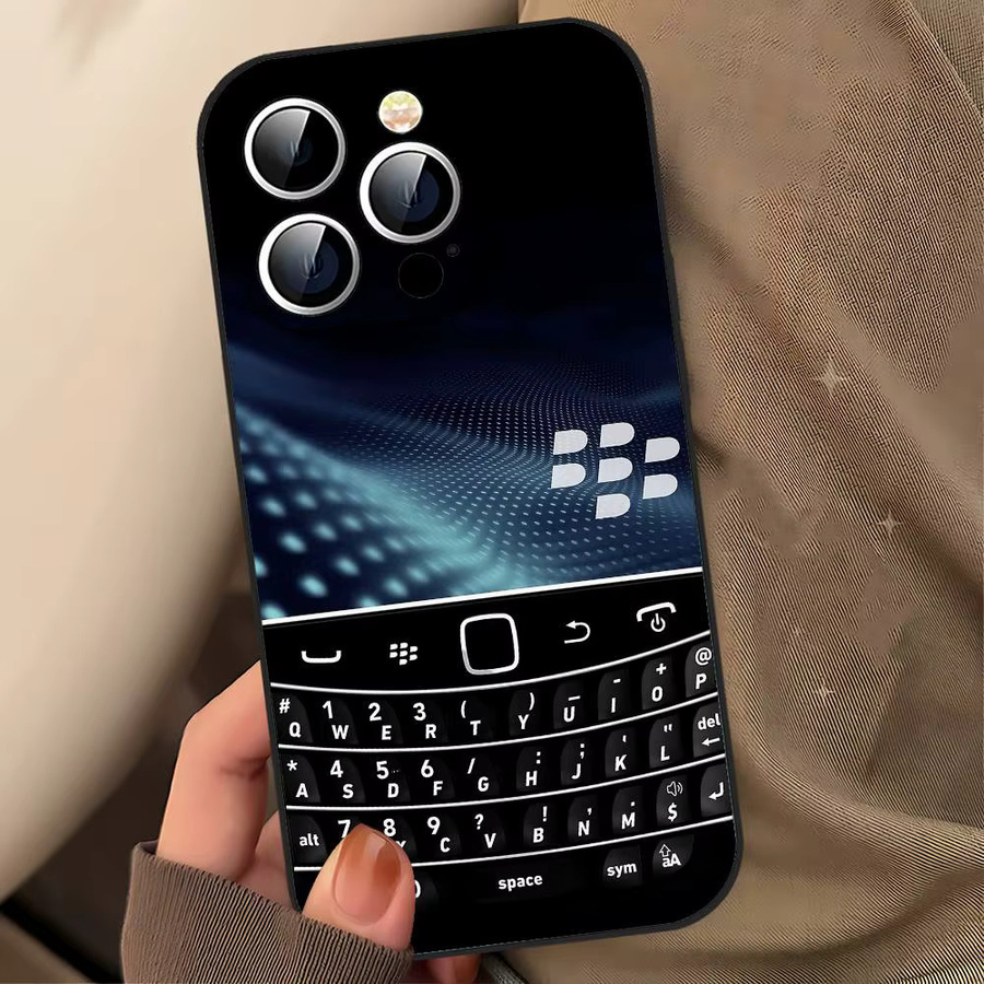 Retro B-Blackberry Handyhülle für iPhone 17 16 15 14 13 12 11 Pro Max Plus in Schwarz aus weichem TPU - Bild 5