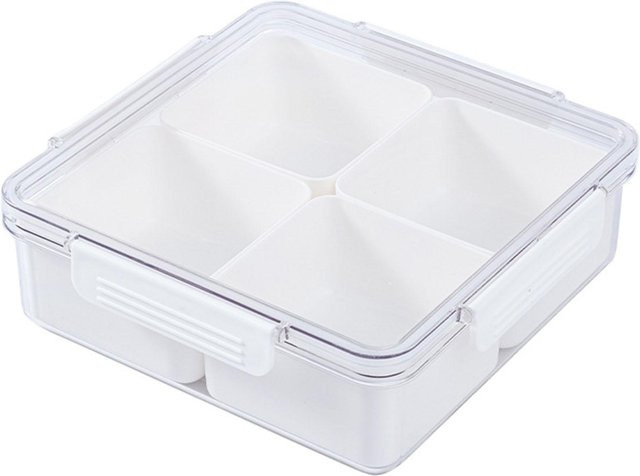 CosyHome 4-Fach Snackbox Transparent und Dichtschließend mit Unterteilungen in White - Bild 1