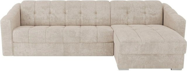Vente-unique Schlafsofa Darielo in Beige, L-Form mit Stoffbezug und Ausziehfunktion, Breite: 275 cm - Bild 1