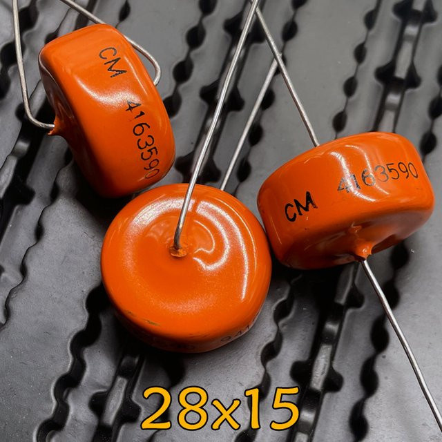 2 Stück Vishay Cera Mite CM 102 Keramikscheibenkondensatoren, Farbe: Orange, 1nF 1000pF 30kV 50kV - Bild 1