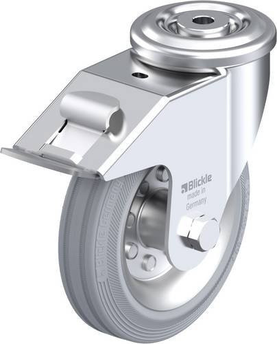 Blickle Lenkrolle LER-VE 150R-FI-SG mit Feststeller in Silber/Grau, Rad-Durchmesser: 150 mm, Tragfähigkeit: 135 kg - Bild 1