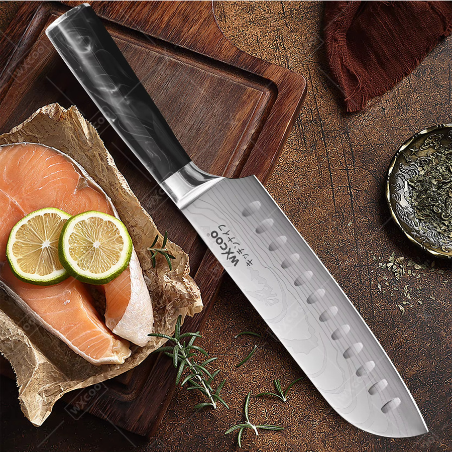 WXCOO Handgeschmiedetes Multifunktionales Küchenmesser in Silber für Fleisch und Obst - Bild 4
