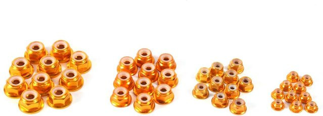 10 Stück Fishine M5 Selbstsichernde Sechskant-Aluminiummuttern mit Nyloneinsatz in Gold - Bild 1