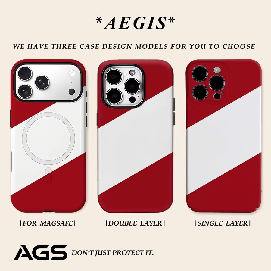 Potdemiel Horizon Handyhülle für iPhone 17 16 15 14 13 Pro Max Plus, rot-weiße magnetische doppelschichtige robuste Hülle - Bild 2