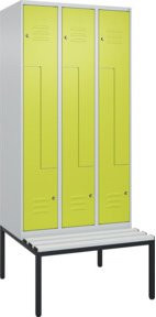 C+P Z-Spind Classic PLUS Sitzbank mit 6 Fächern und Zylinderschloss, Kunststoff-Sitzfläche, B/T/H: 212,0 x 90,0 x 81,5 cm - Bild 1
