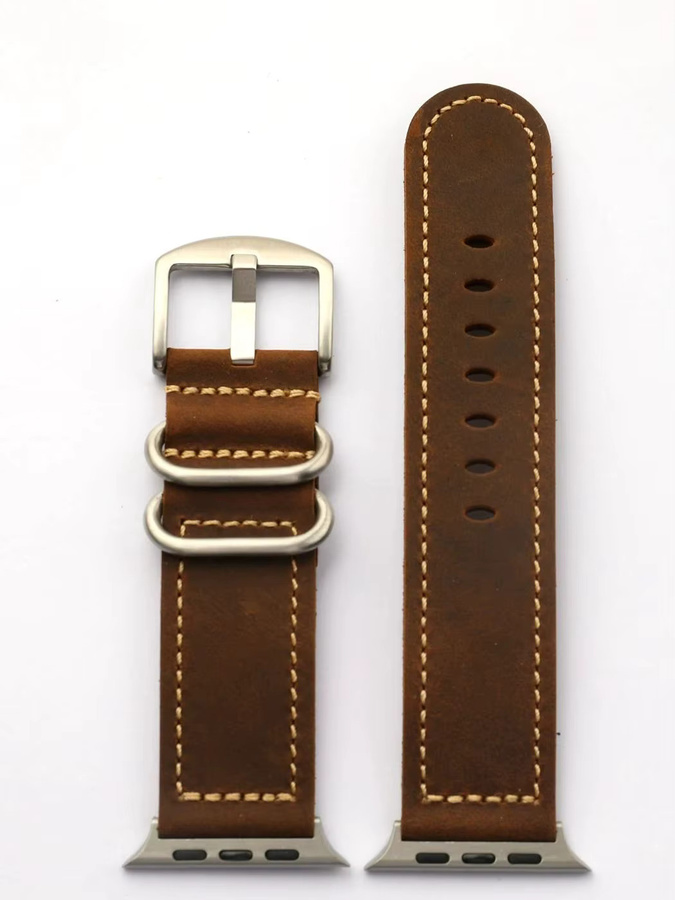 Raystray Uhrenarmband Leder, Braun, Herren, Vintage - Bild 5