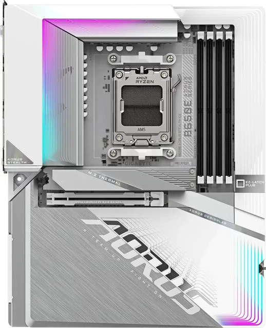 Gigabyte B650E AORUS STEALTH ICE Mainboard, AM5, ATX, DDR5, White, Wi-Fi und Ethernet/LAN - Bild 2