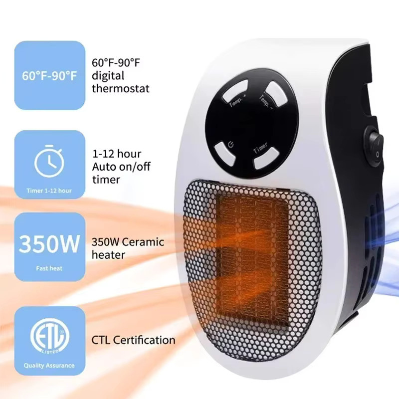 NOCCLILI Wandmontierte Keramik-Heizung mit Fernbedienung, 350 W, Weiß - Bild 5