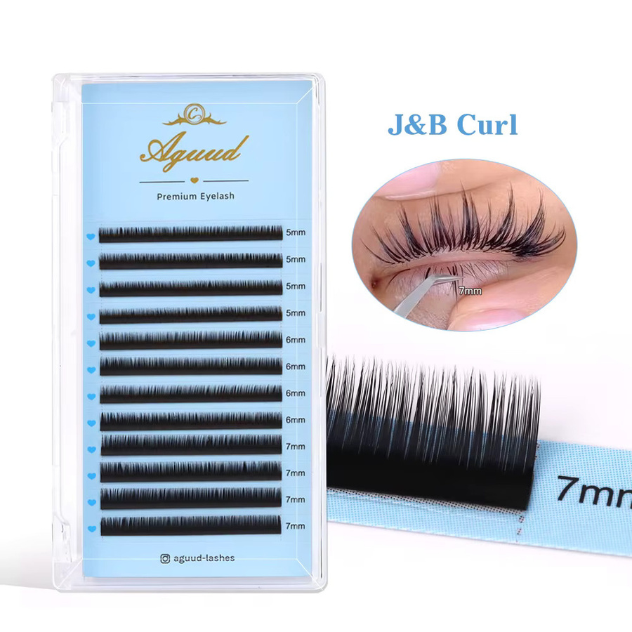 AGUUD Klassische Wimpernverlängerungen Untere Wimpern, J B Curl, Matt, Black - Bild 4