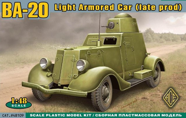 ACE BA-20 light armored car, late prod., Modellfahrzeug, 1:48, grün - Bild 1