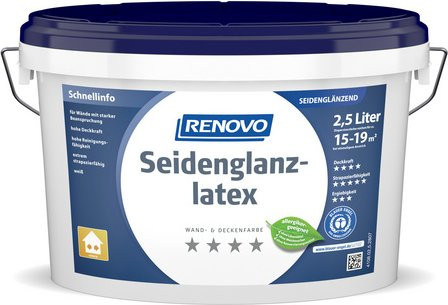 RENOVO Dispersionsfarbe Weiß, 2,5 Liter - Bild 1