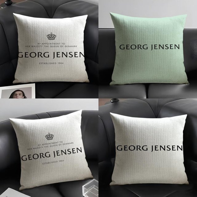 Georg J-Jensen Kissenbezug Sommer-Leinen aus Bio-Stoff mit doppelseitigem Grafik-Druck, quadratisch, Breite: 30 cm, Höhe: 30 cm - Bild 1