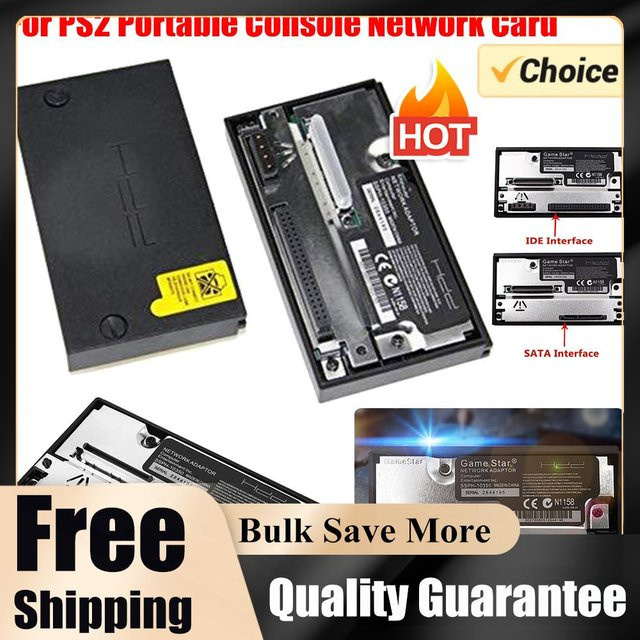 SATA-Netzwerkkartenadapter für PS2 Playstation 2 Fat Console mit SATA HDD Buchse und FMCB McBoot Speicherkarte in Schwarz - Bild 1