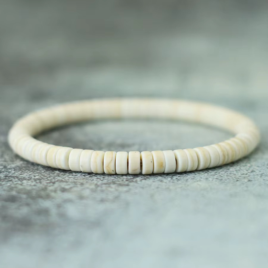 Noter Armband, Weiß, Howlith-Stein, Unisex, 6/8/10 mm - Bild 5