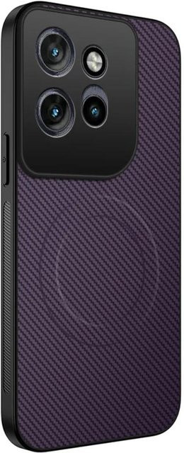 Magnetische Stoßfeste Ladehülle mit Kohlefaser-Textur für Motorola Edge 50 Fusion, Edge 40 Pro, Edge 30 Ultra und weitere Modelle, Farbe: Purple - Bild 1